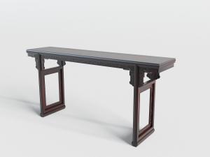 中式实木雕花端景台、案几3d模型 中式实木雕花端景台、案几