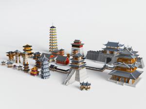 中式柱塔、雁塔塔式建筑