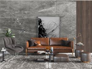 现代轻奢皮革多人沙发、休闲椅子和茶几组合