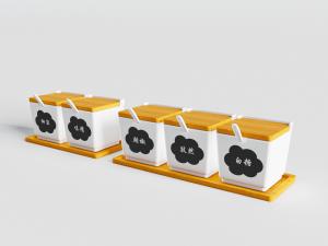 中式陶瓷方形调料罐3d模型 中式陶瓷方形调料罐