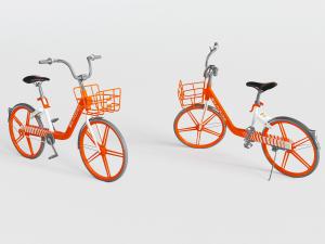 橙色共享单车自行车