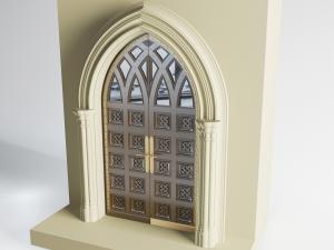 中东阿拉伯双扇金属雕花大门