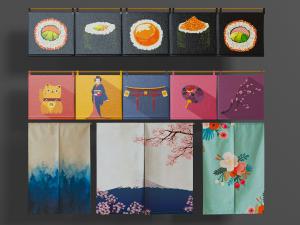 日式饭店餐厅门帘3d模型 日式饭店餐厅门帘