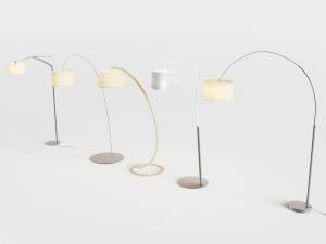 新中式柱形灯罩钓鱼造型的落地灯