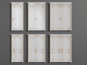 欧式白色子母门平开门