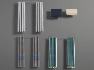 新中式窗帘3d模型 新中式窗帘