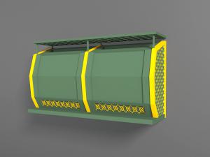 现代绿色镶金边的墙面收纳盒置物柜