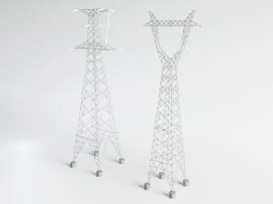 户外电力铁塔、金属电线网架