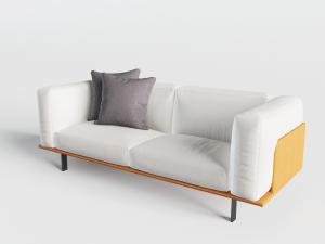 现代白色布艺多人沙发3d模型 现代白色布艺多人沙发