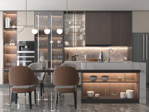 现代轻奢水吧台厨房