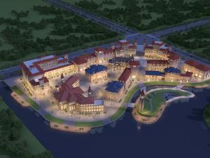 北欧鸟瞰图夜景