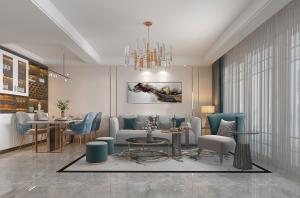 现代轻奢客厅餐厅