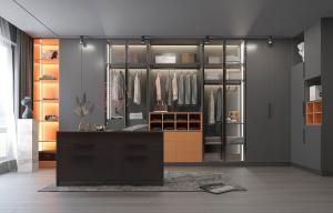 北欧衣帽间中岛柜