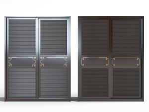 新中式实木百叶窗造型的衣柜3d模型 新中式实木百叶窗造型的衣柜