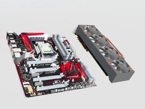 电脑主机里的主板和显卡零部件