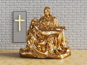 欧式怀抱圣子耶稣的玛利亚雕像