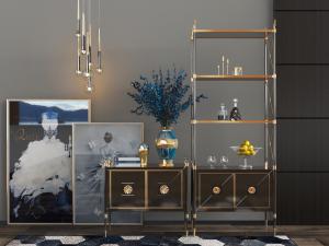 现代轻奢玄关柜边柜置物架