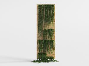 现代实木方形藤蔓植物墙