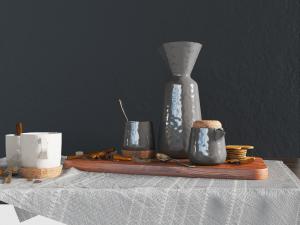 日式陶瓷餐具3d模型 日式陶瓷餐具
