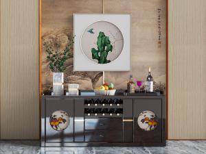 新中式实木餐边柜