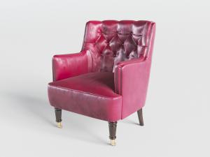 欧式皮革菱形纹理靠背的单人沙发3d模型 欧式皮革菱形纹理靠背的单人沙发