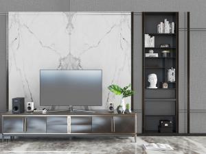 现代轻奢电视柜电视机