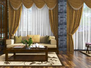 新中式多人沙发茶几组合