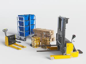 现代叉车合力电动搬运车货物