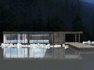 新中式别墅水景景观小品