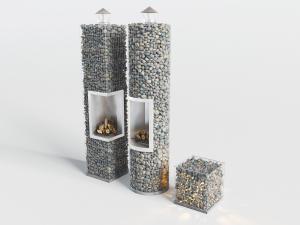 后现代圆柱形壁炉