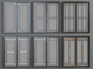 新中式黑色边框的玻璃推拉门