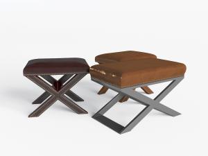 美式交叉支架的沙发凳子