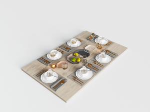 北欧刀叉高脚杯陶瓷餐具3d模型 北欧刀叉高脚杯陶瓷餐具