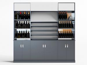 新中式灰色酒柜3d模型 新中式灰色酒柜