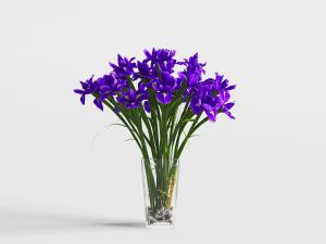 现代玻璃花瓶花卉