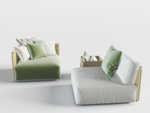 东南亚藤编单人沙发3d模型 东南亚藤编单人沙发