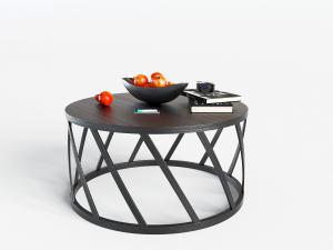 美式实木圆形茶几3d模型 美式实木圆形茶几