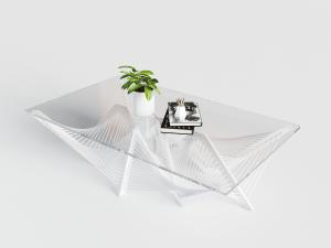 后现代长方形玻璃茶几3d模型 后现代长方形玻璃茶几