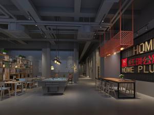 工业风台球室书吧