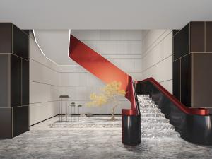 新中式楼梯间3d模型 新中式楼梯间