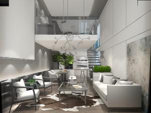 新中式复式公寓客厅餐厅