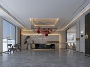 新中式前台接待台大厅