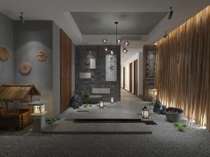 新中式会所走廊过道