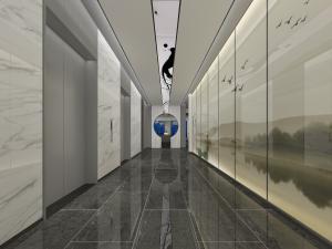 新中式电梯间过道走廊