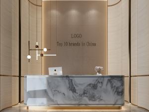 新中式前台接待台