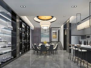 新中式餐厅吧台