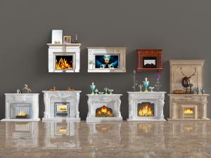 欧式美式大理石雕花壁炉