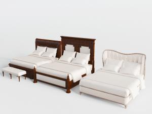 美式实木双人床