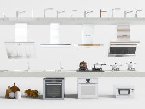 现代吸油烟机洗菜盆水龙头燃气灶厨房电器