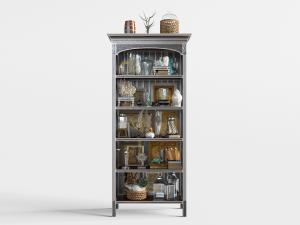 欧式黑色开放式装饰柜